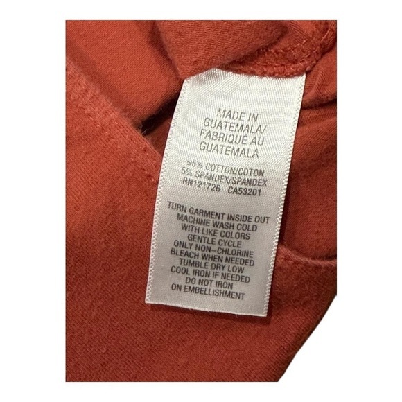 Cape Juby Bodysuit Womens Small Rust Red Tie Front Short Sleeve Stretchy Top - Picture 5 of 6